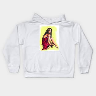 Lady in red Kids Hoodie